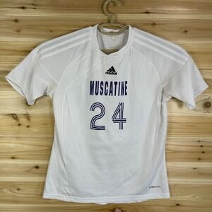 Adidas Muscatine Iowa Muskies Jersey Youth Medium White Soccer Clima Cool 365